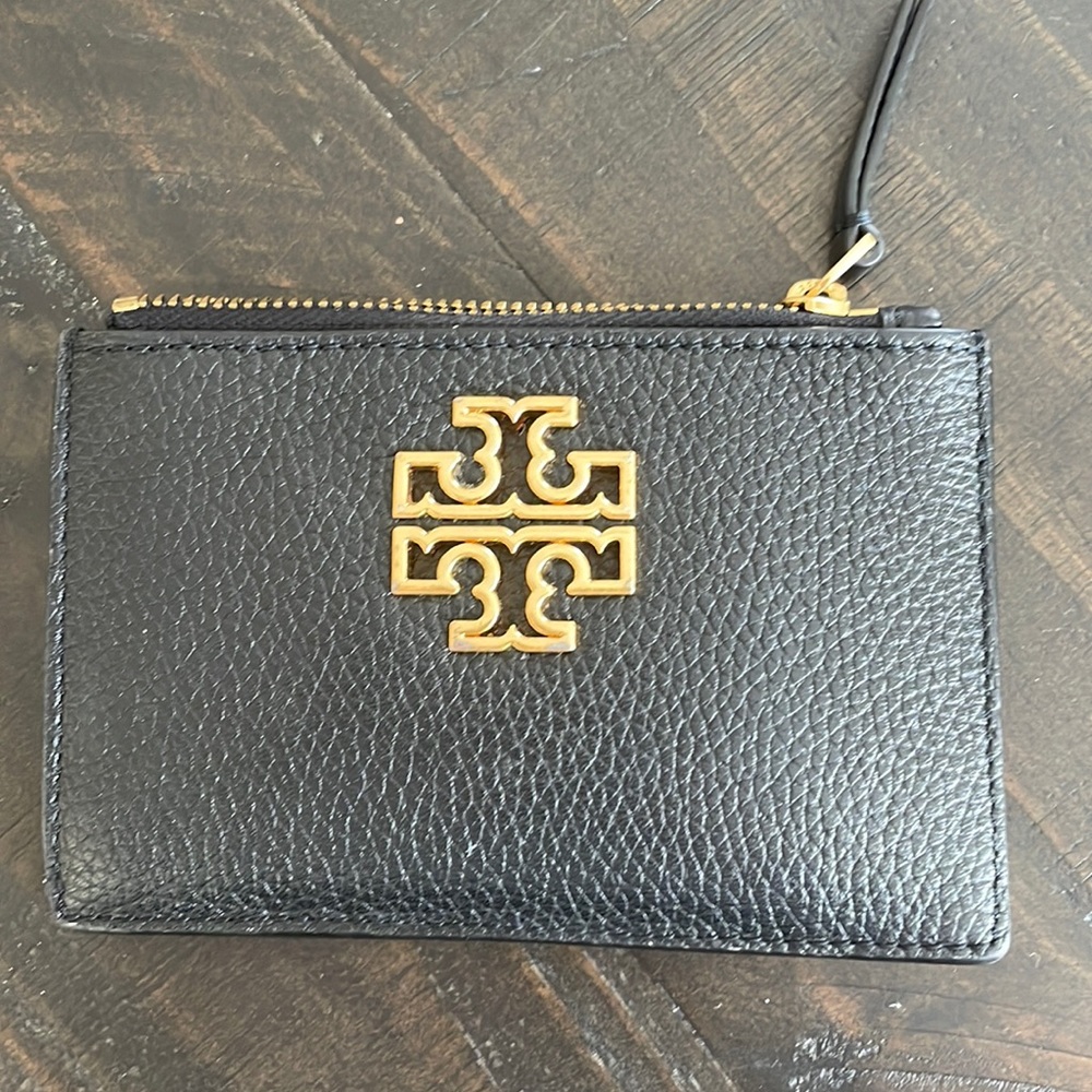 Tory burch card case wallet black